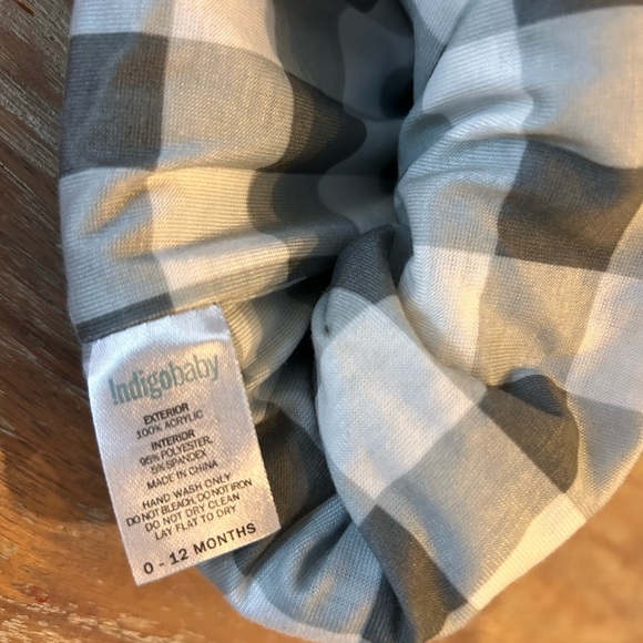 Indigo Baby Plaid Toque - Picture 2 of 2